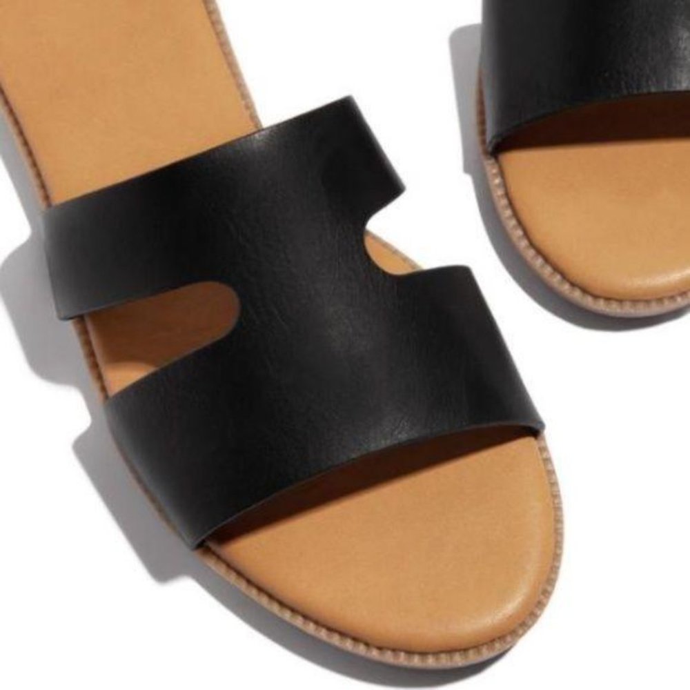 Vegan Leather Sandals in Black - Picture 4 of 5
